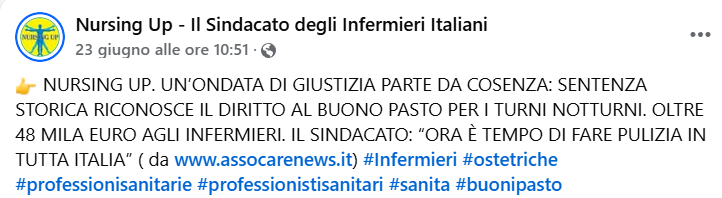 nursing up buono pasto