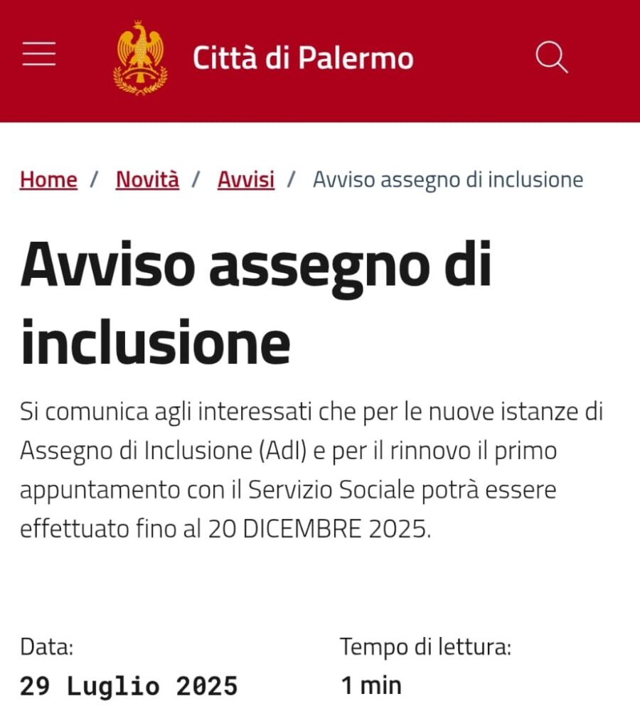 avviso assegno di inclusione