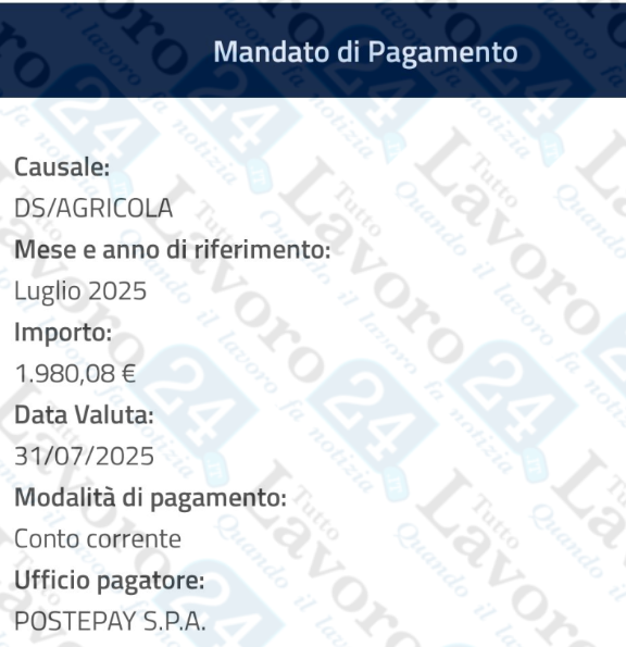 pagamenti agricoli luglio 2025