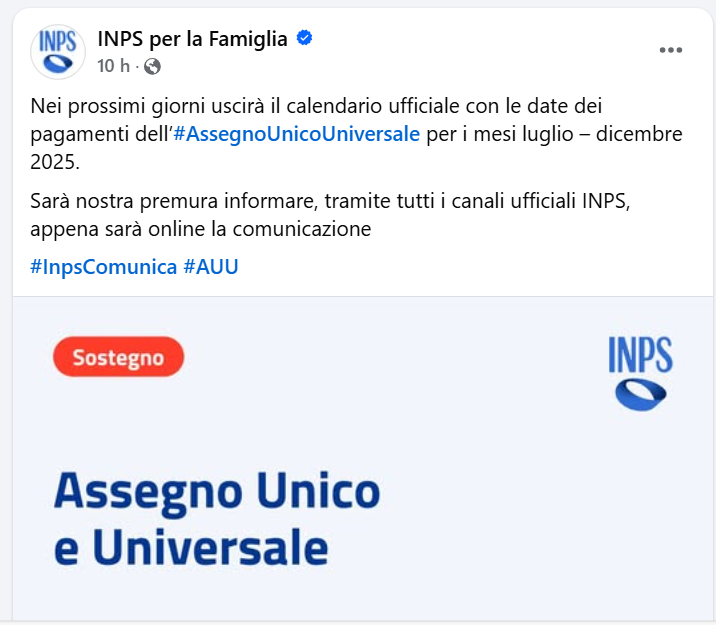 calendario inps assegno unico