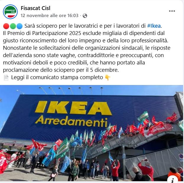 sciopero ikea