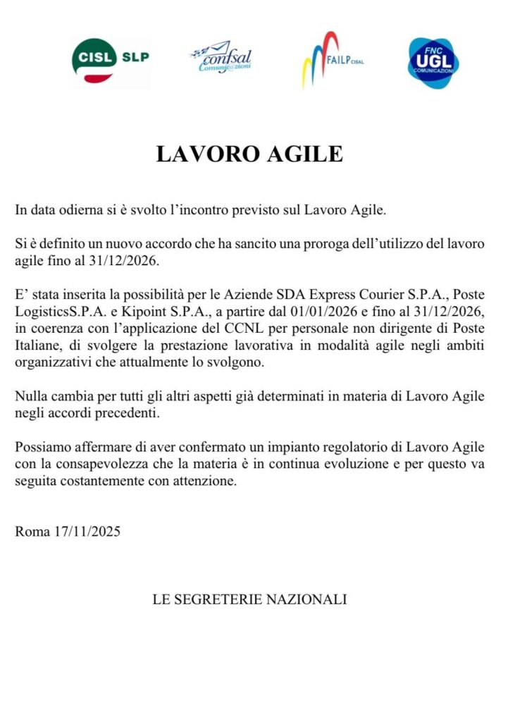 smart working poste italiane