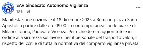 sciopero vigilanza privata