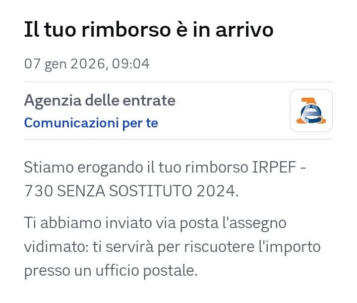 assegno vidimato rimborso 730