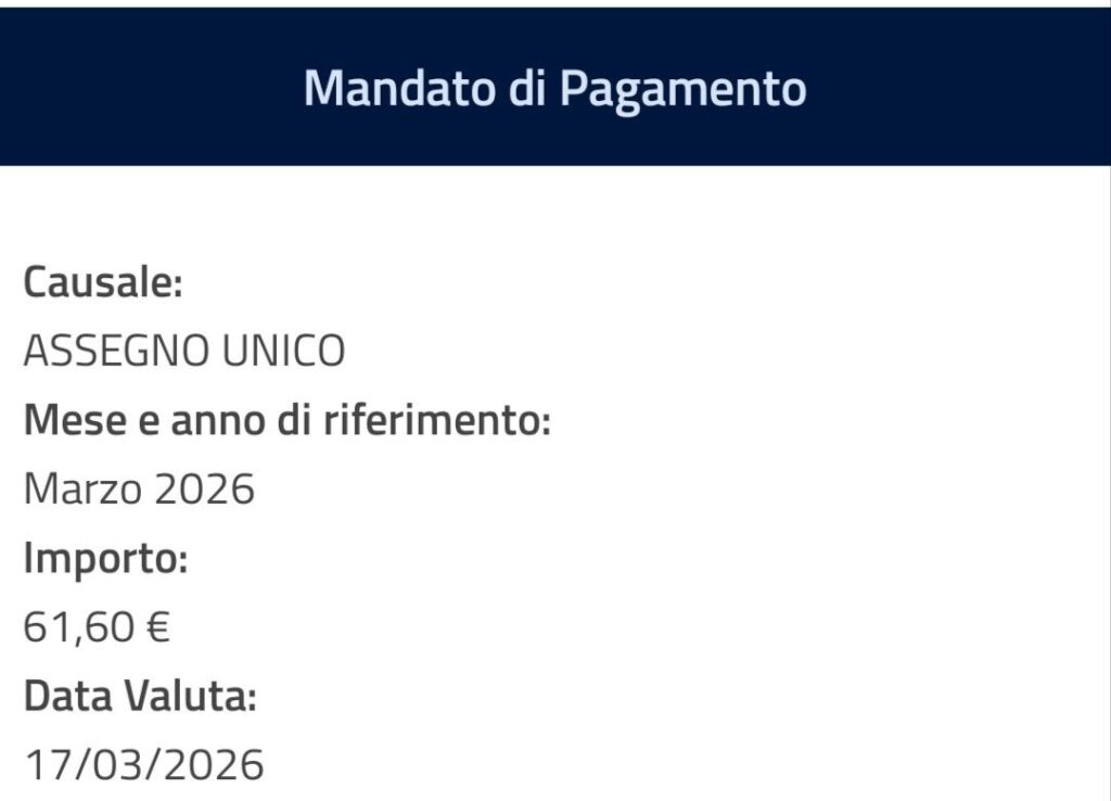 assegno unico marzo