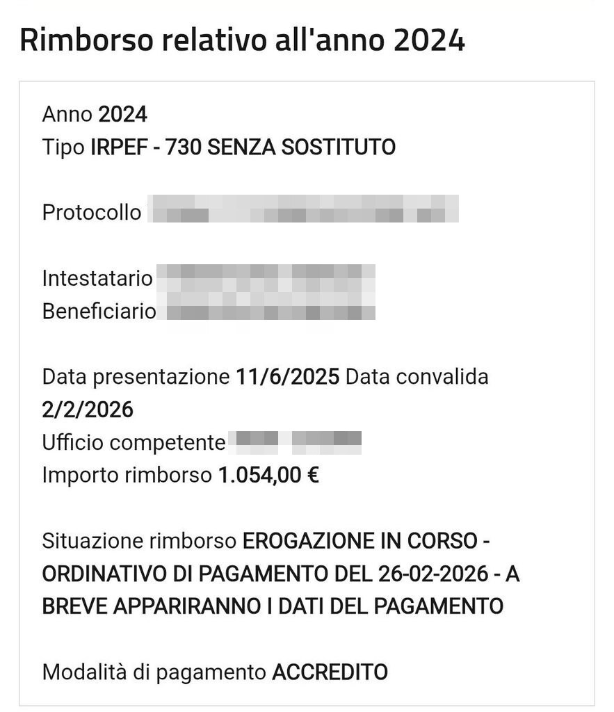 rimborso 730 agenzia delle entrate