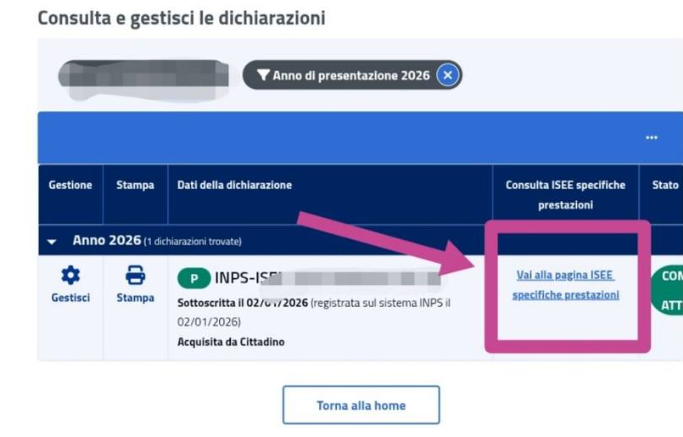 isee 2026 specifiche prestazioni