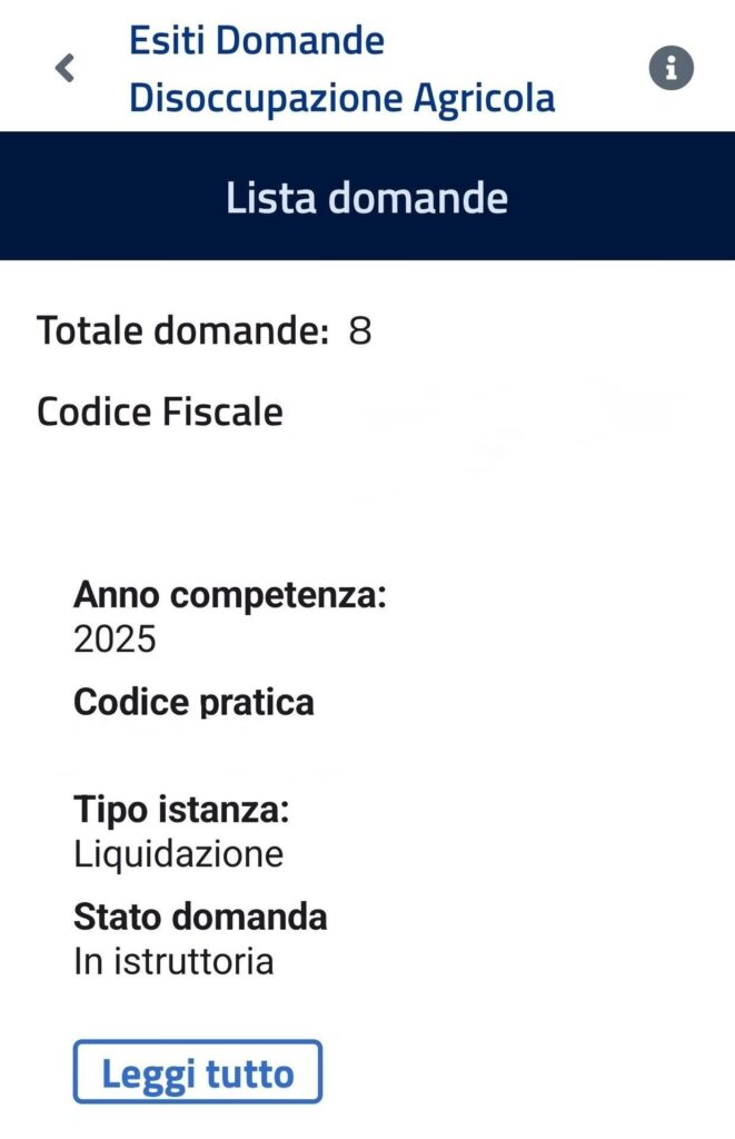 disoccupazione agricola inps in istruttoria