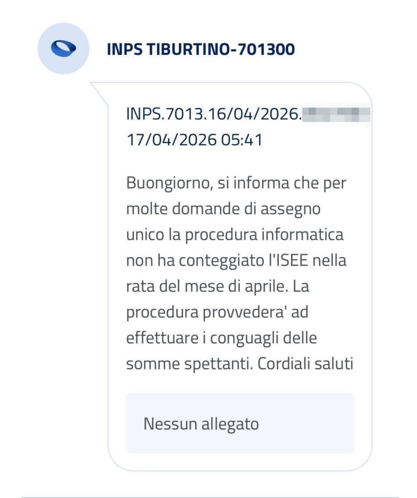 assegno unico isee non conteggiato