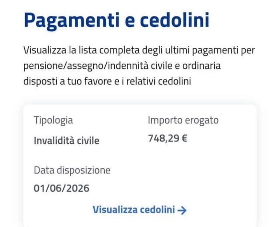 cedolino pensione giugno