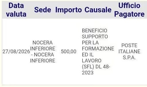 sfl agosto inps