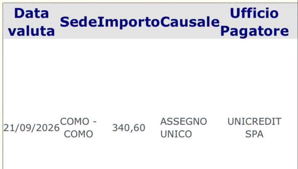assegno unico settembre