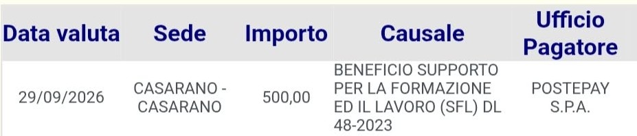 bonus sfl inps settembre